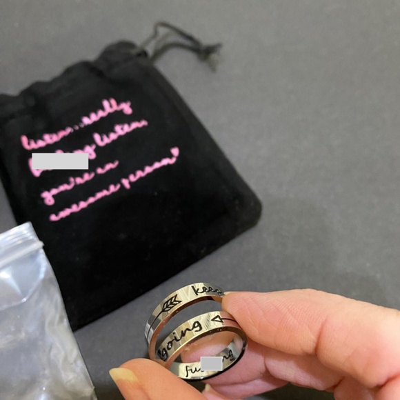 Women’s inspirational Ring Engraved Quote "Keep Fu**ing Going" - Picture 6 of 13